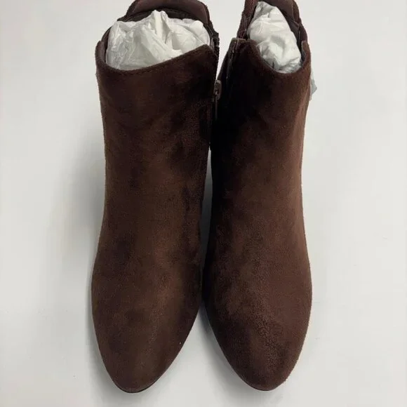 Brown Suede‑Style Wedge Ankle Boots – NEW - Picture 5 of 6